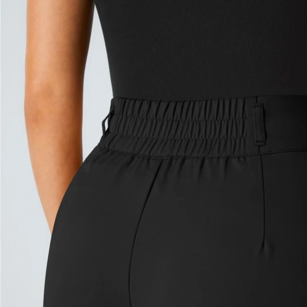 Halara Black High Waisted Double Button Straight Leg Work Pants Size Medium NEW - Picture 3 of 13